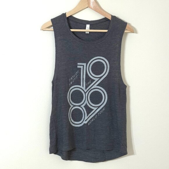 Rare Taylor Swift 1989 World Tour 2015 Gray Loose Fit Tank Top Shirt HTF - Picture 1 of 6